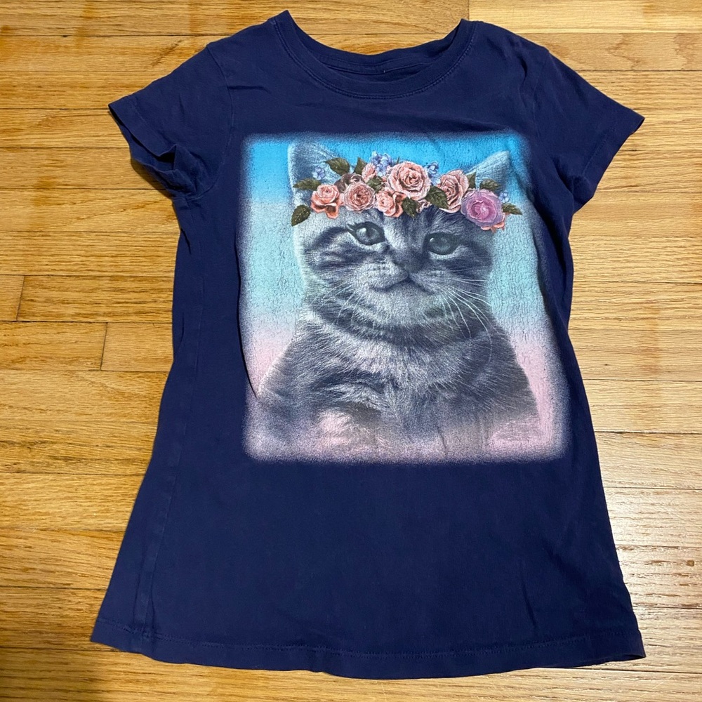 Girl 7/8 Cat Graphic Tee